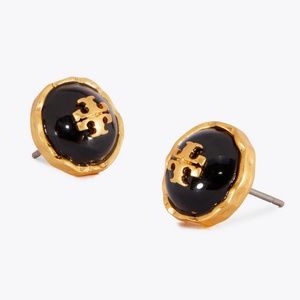 Tory Burch earrings logo black earrings